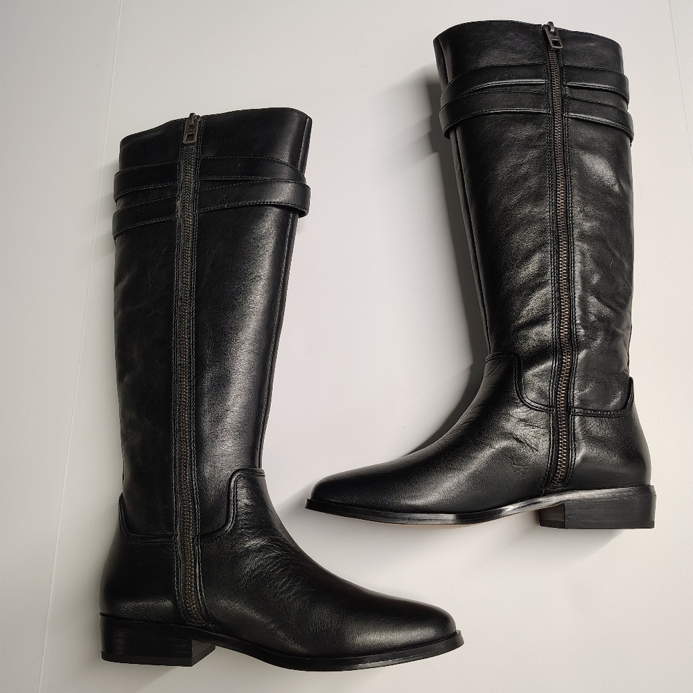 Coach Linette Calf Leather Boots |  Riding Boots | Black | Size 5M | Style Q7180 - Picture 3 of 8